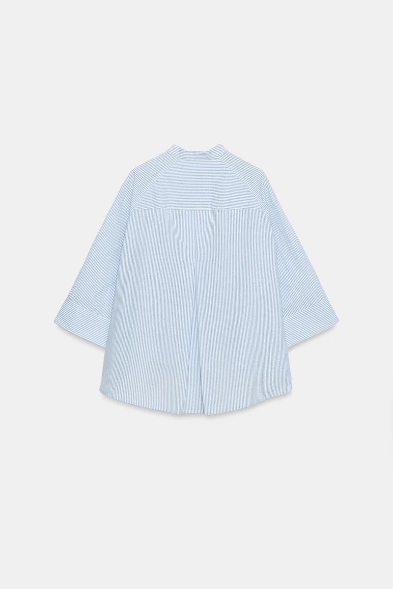 ZW COLLECTION ASYMMETRIC STRIPED SHIRT