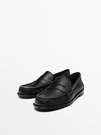 Tumbled leather loafers
