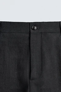 TEXTURED 100% WOOL SUIT PANTS
