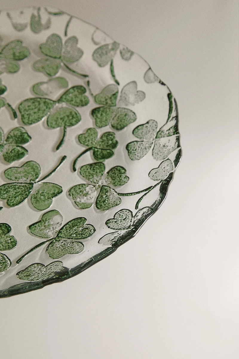 CLOVER GLASS DESSERT PLATE