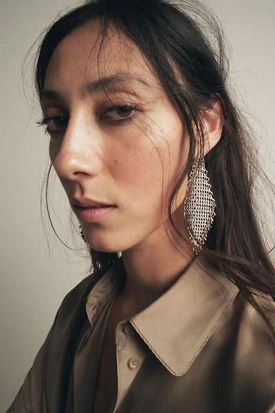 METAL MESH CONTRAST EARRINGS