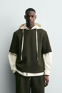 NEOPRENE EFFECT STUD SWEATSHIRT