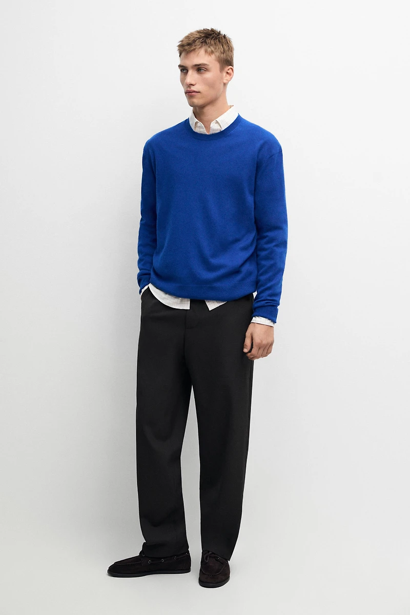 100% cashmere ribbed knit sweater