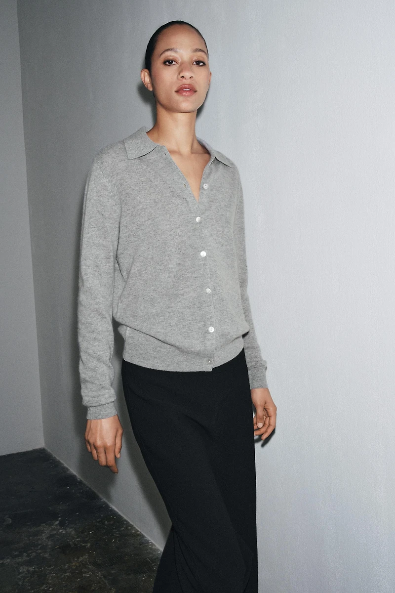 WOOL AND CASHMERE POLO JACKET