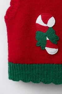 CROCHET PATCH KNIT VEST