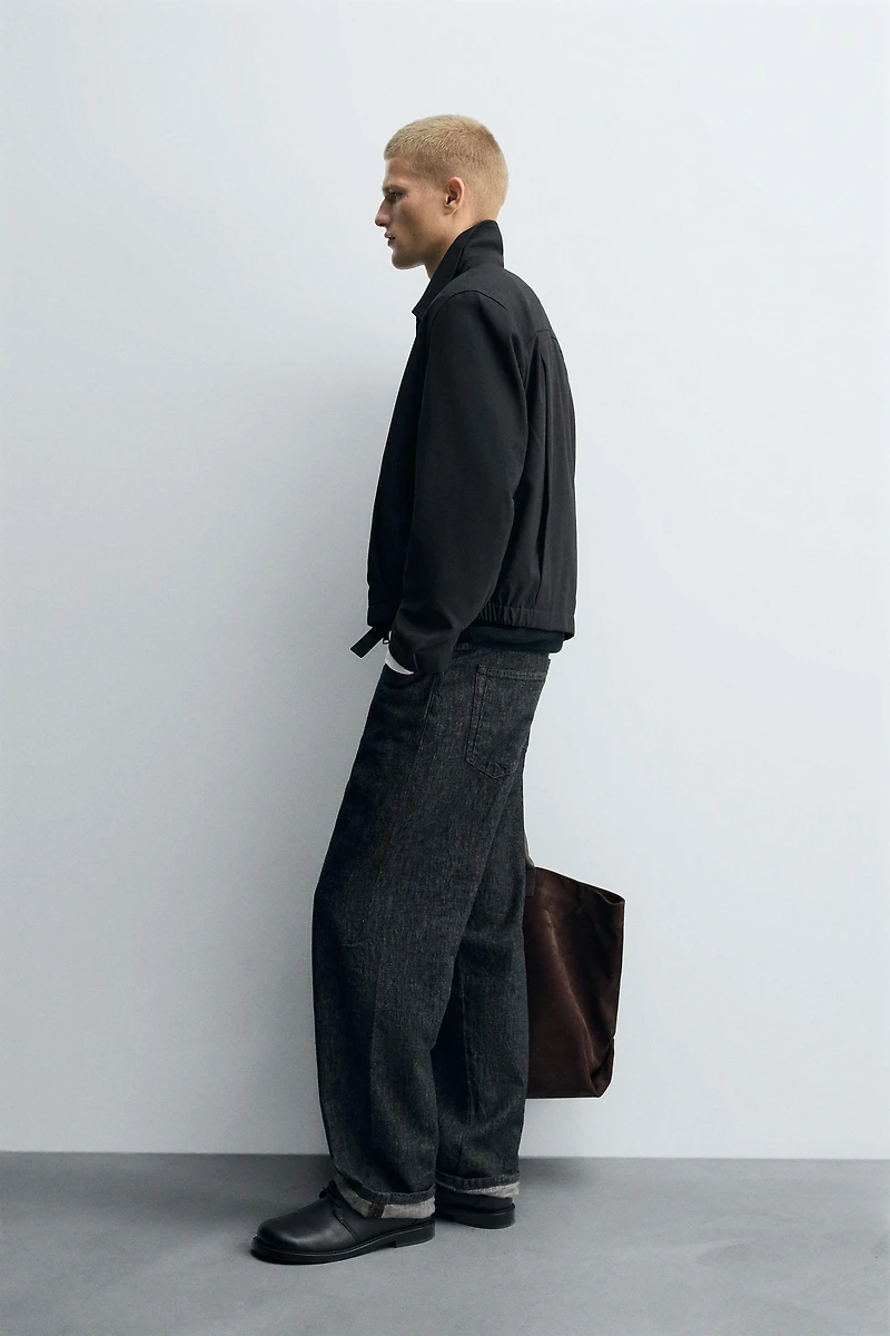 RELAXED FIT HERRINGBONE JACKET