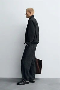 RELAXED FIT HERRINGBONE JACKET