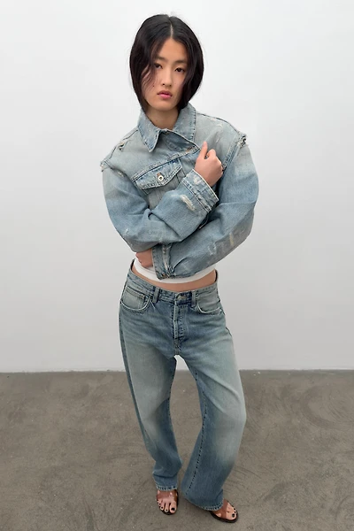 TRF RIPPED DENIM JACKET