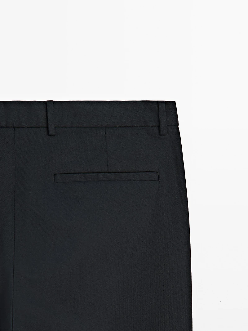 Slim fit textured trousers