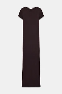 ROBE LONGUE À MANCHES COURTES