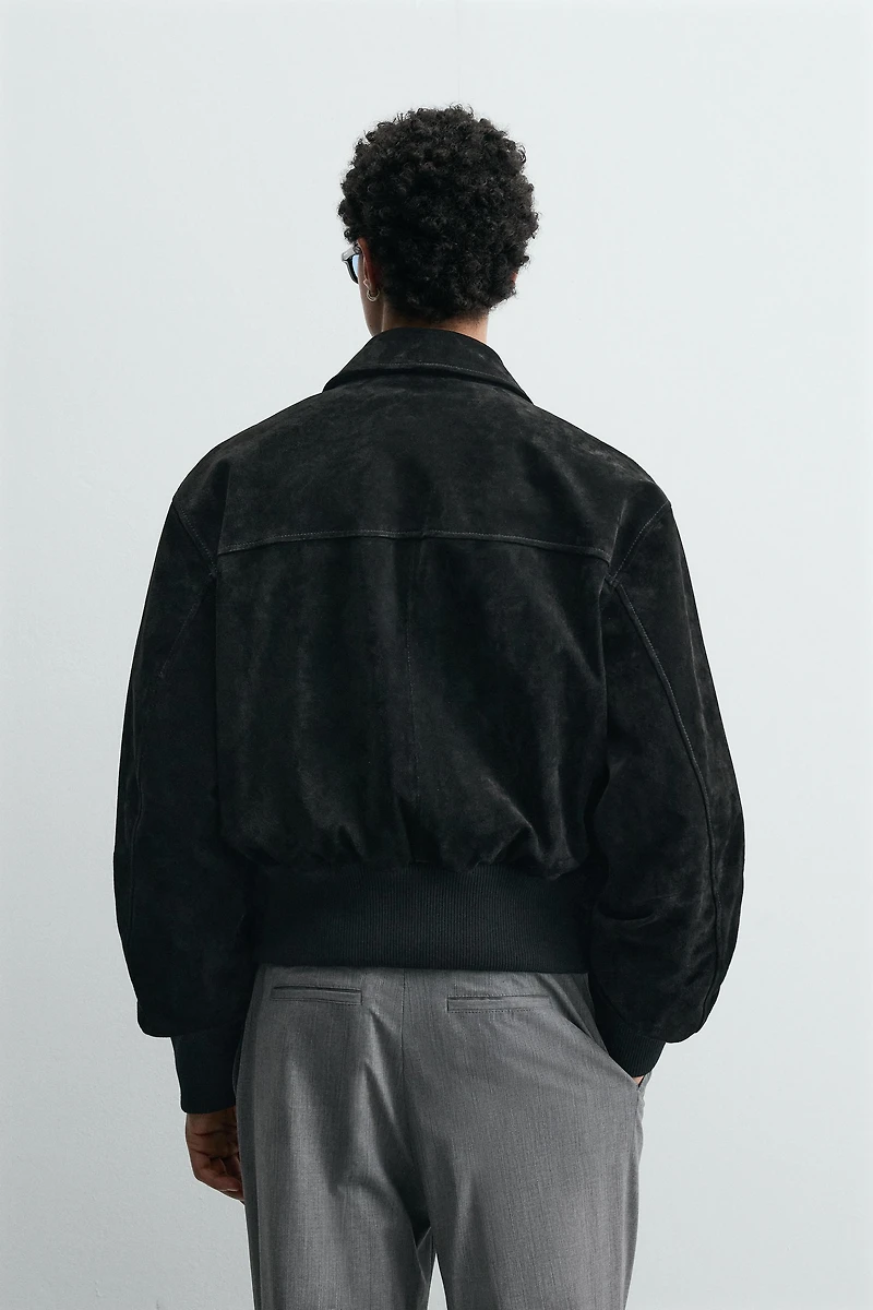 CROPPED SUEDE LEATHER JACKET