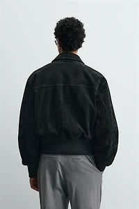 CROPPED SUEDE LEATHER JACKET