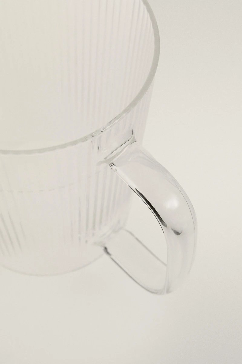 BOROSILICATE GLASS MUG WITH LINES
