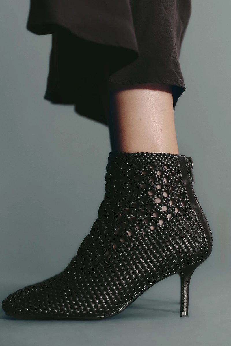 WOVEN HEELED ANKLE BOOTS