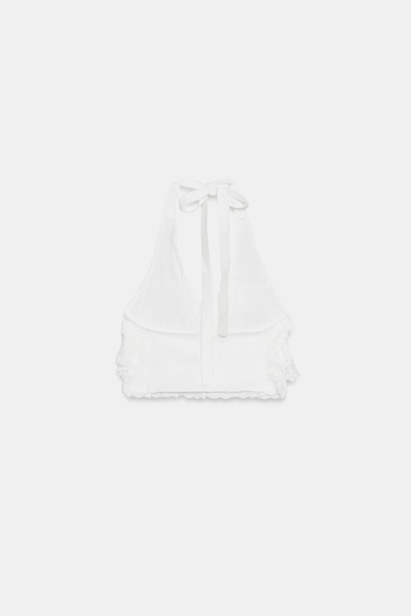 RUFFLED HALTER TOP