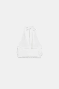 RUFFLED HALTER TOP
