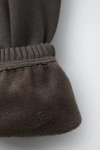 TEXT PRINT BALLOON PLUSH PANTS