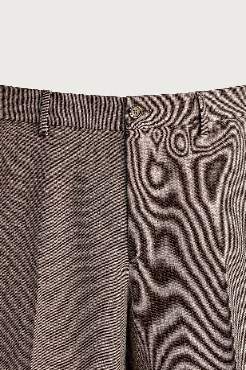 TEXTURED WOOL SUIT PANTS