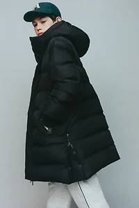 WATER REPELLENT LONG DOWN COAT WITH 50% FEATHER AND