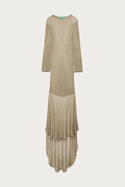 METALLIC THREAD KNIT MAXI DRESS MARISA BERENSON X ZARA