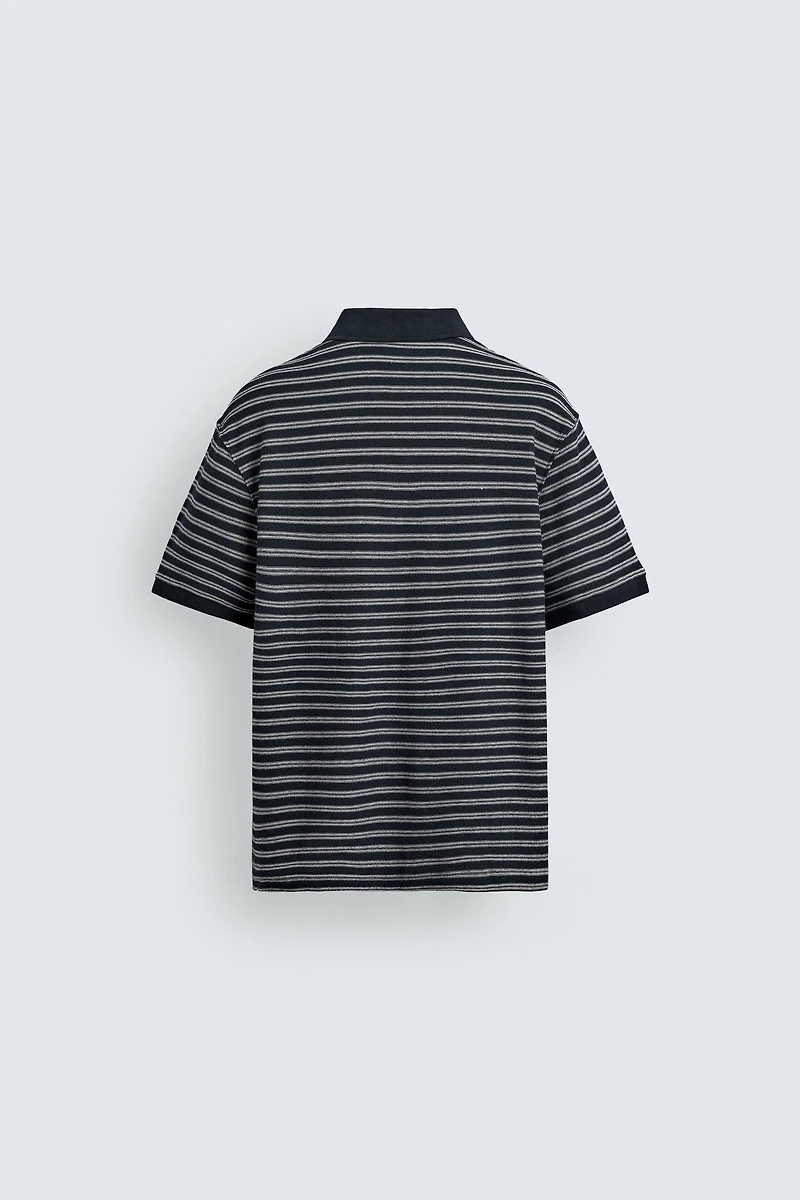 REGULAR FIT STRIPED JACQUARD POLO