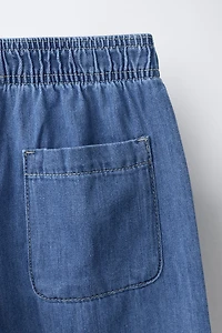 FLOWY BARREL PANTS WITH ELASTICIZED TRIM