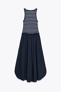 ROBE MIDI COMBINÉE POPELINE