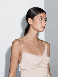 100% cotton top with asymmetric neckline