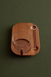 BOROSILICATE GLASS MUG WITH TRAY