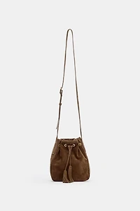 MINI GATHERED LEATHER CROSSBODY BAG