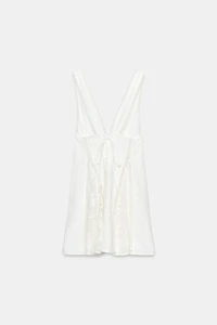 LACE GODET MINI DRESS