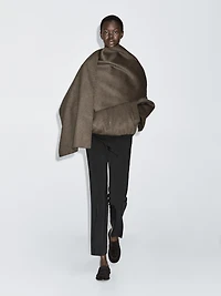 Wool blend bomber jacket with scarf