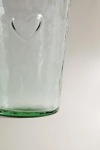 CHRISTMAS HEART GLASS TUMBLER