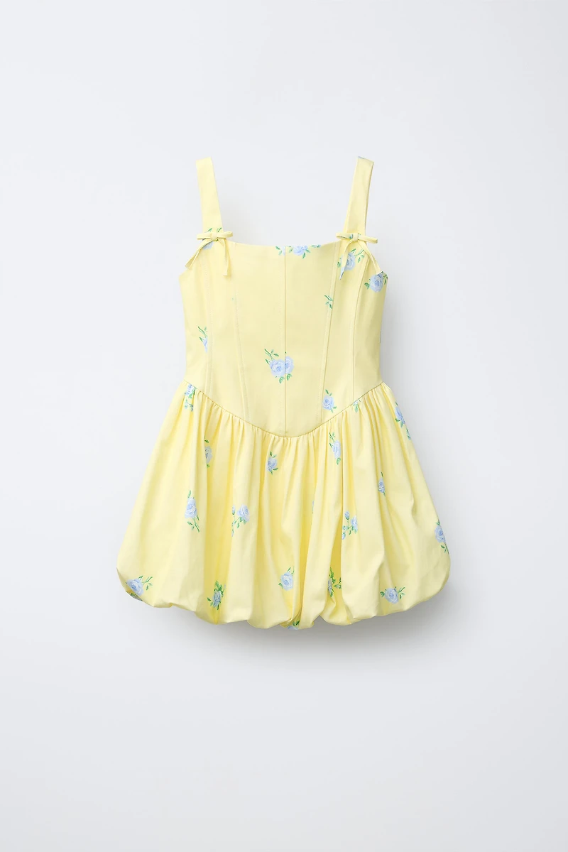 FLORAL BUBBLE HEM DRESS