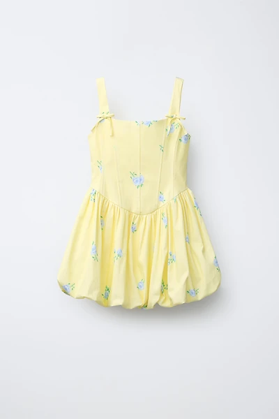FLORAL BUBBLE HEM DRESS