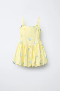 FLORAL BUBBLE HEM DRESS