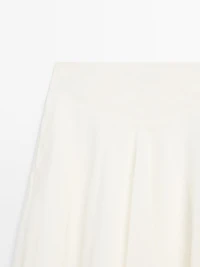 Midi skirt with yoke and flounce