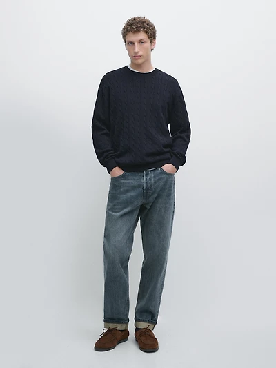 100% cotton cable-knit sweater