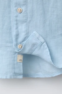 LINEN MANDARIN COLLAR SHIRT