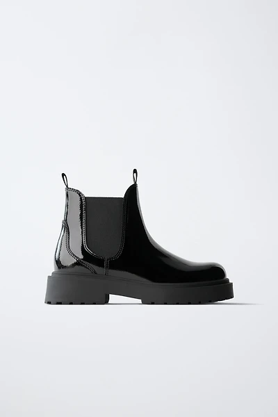 PATENT ANKLE BOOTS