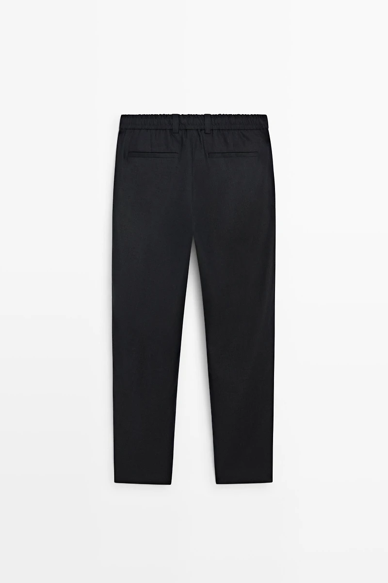 100% linen trousers with elasticated waist