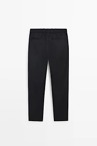 100% linen trousers with elasticated waist