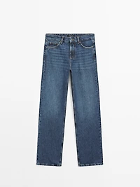 Mid-rise straight-leg jeans