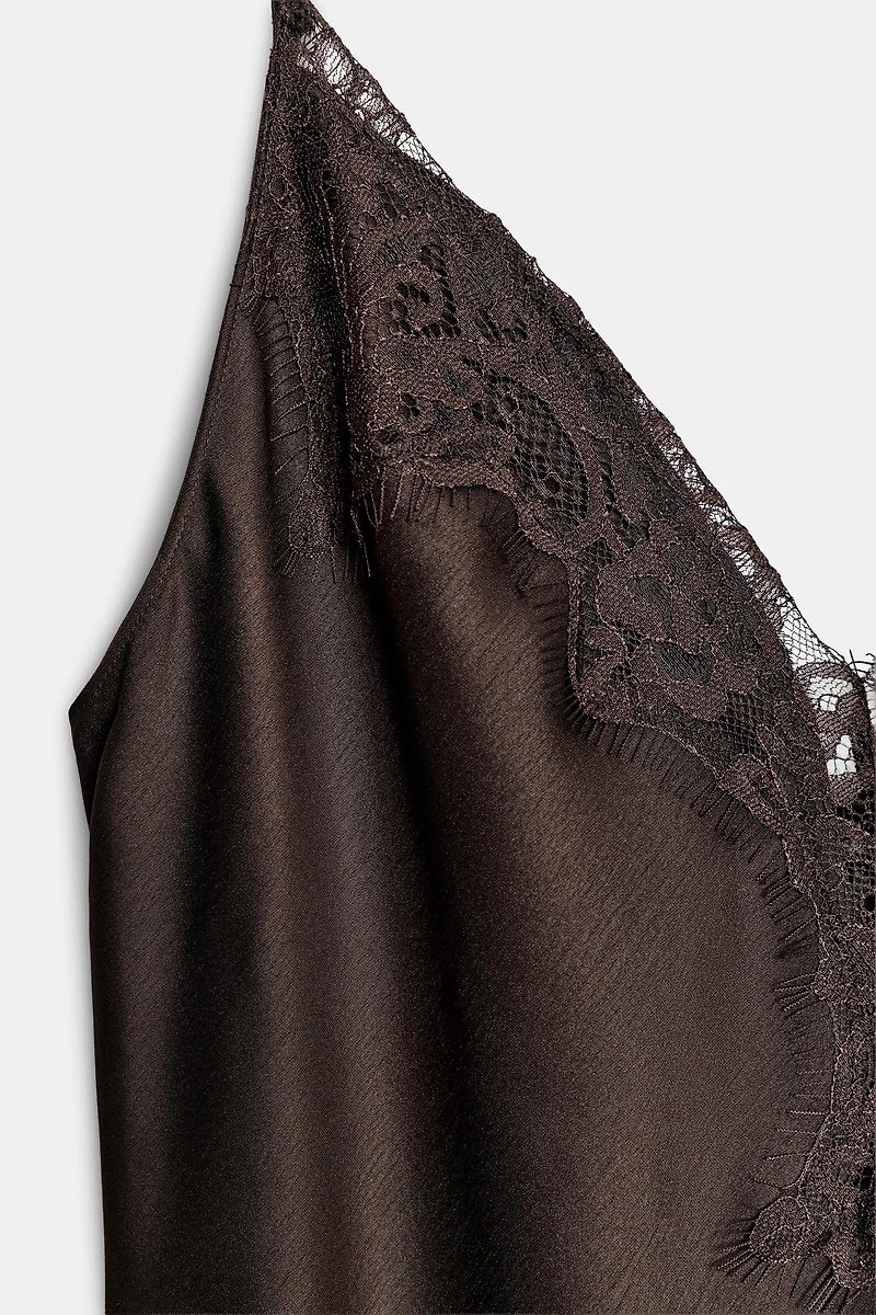 ZW COLLECTION SATIN LACE DRESS