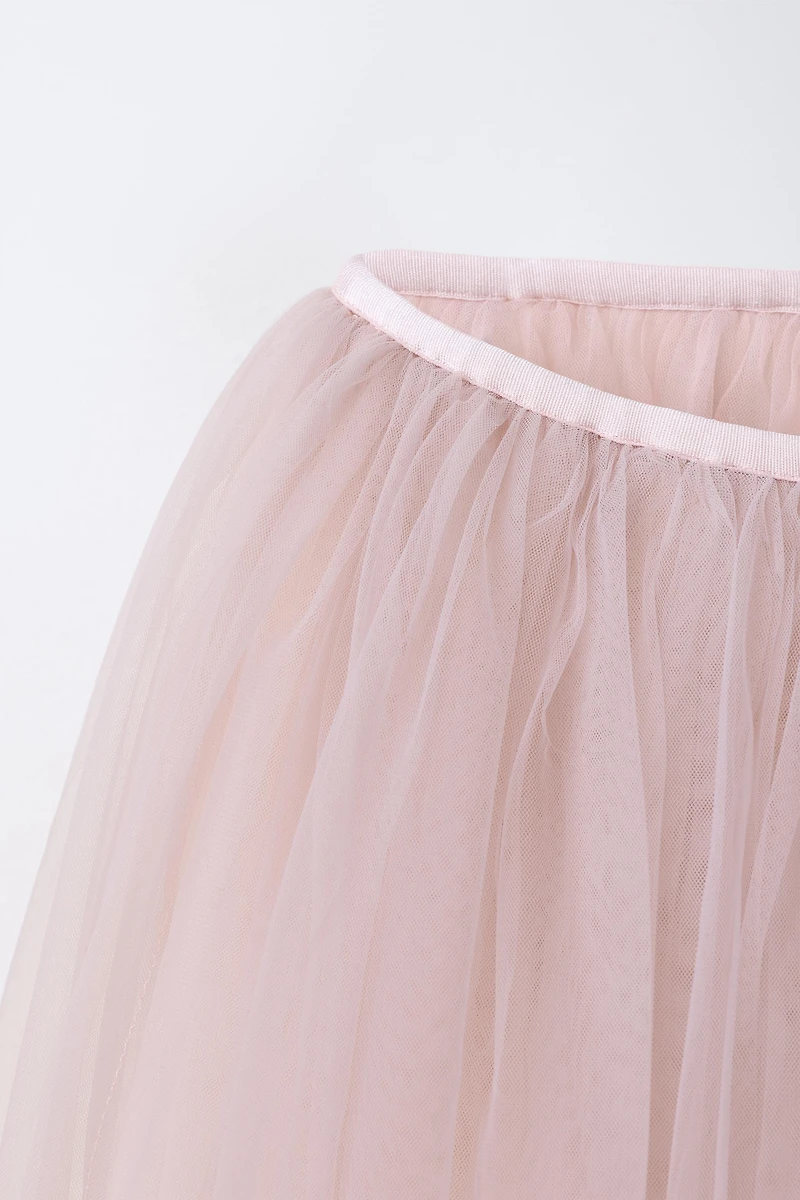 LONG MULTILAYERED TULLE SKIRT