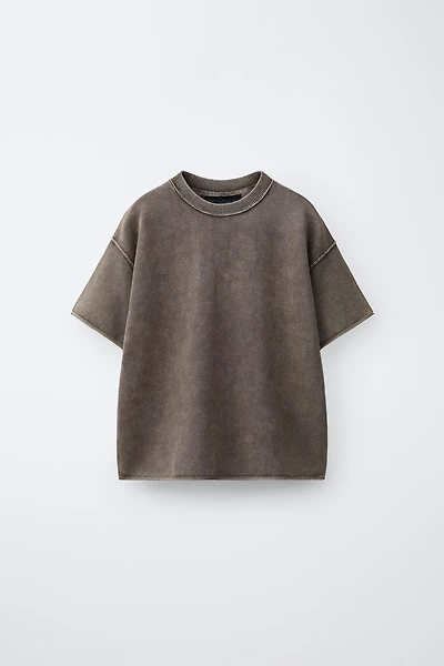WASHED EFFECT KNIT T-SHIRT