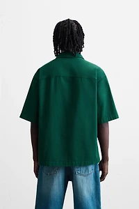 EMBROIDERED TEXTURED OVERSHIRT