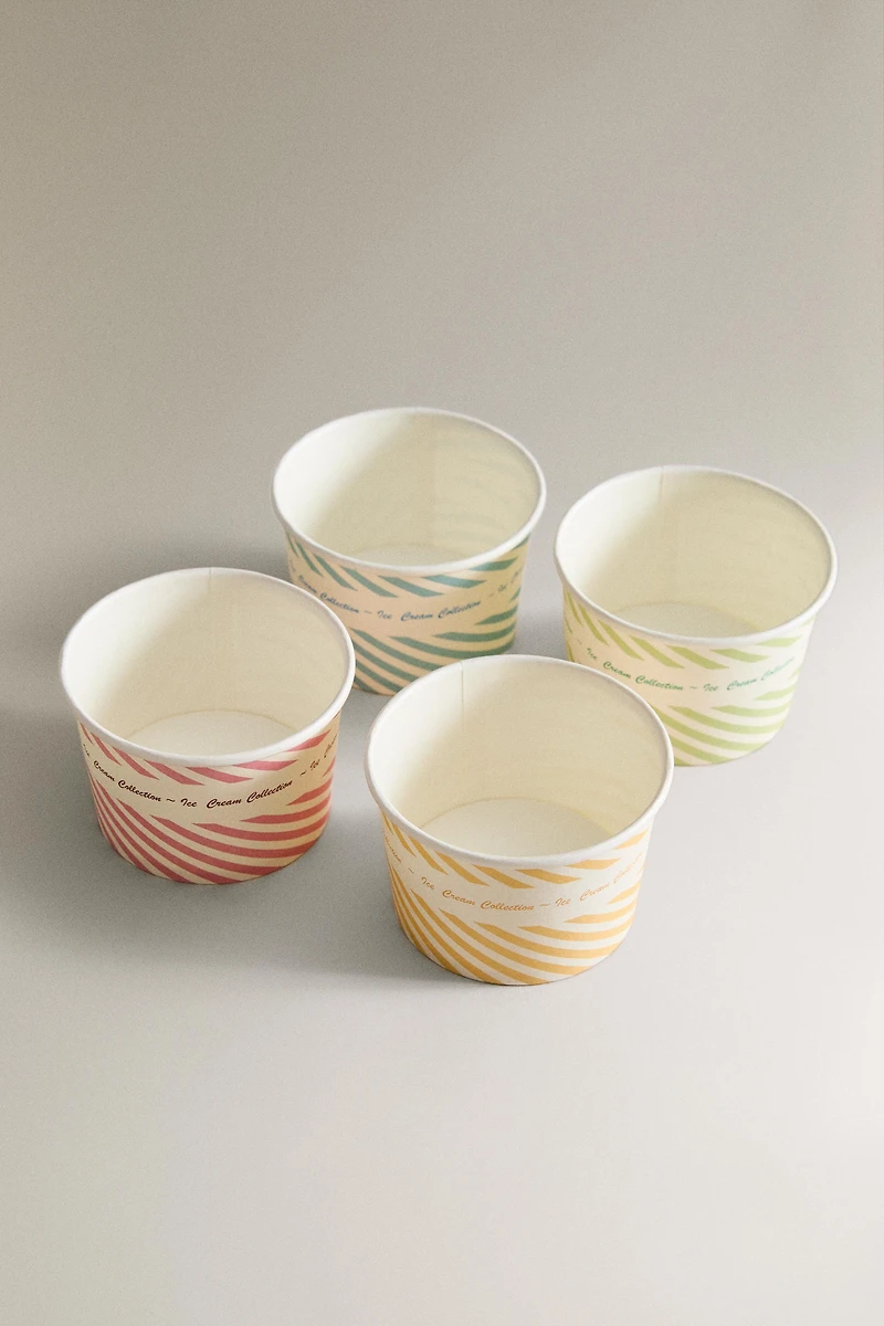 LOT POTS À GLACE RAYURES (LOT DE 8)