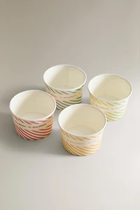 LOT POTS À GLACE RAYURES (LOT DE 8)