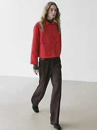 Short padded jacket with pockets